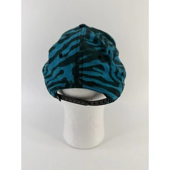 VANS OFF THE WALL Hat Cap Adult Teal Blue Zebra Print Snapback - Picture 4 of 9